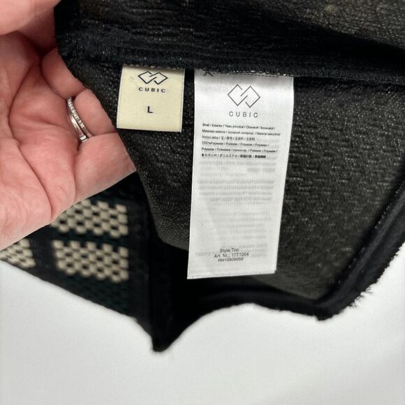 Cubic Donna Womens green black New sleeveless structured tweed sheer top Large - Picture 6 of 8